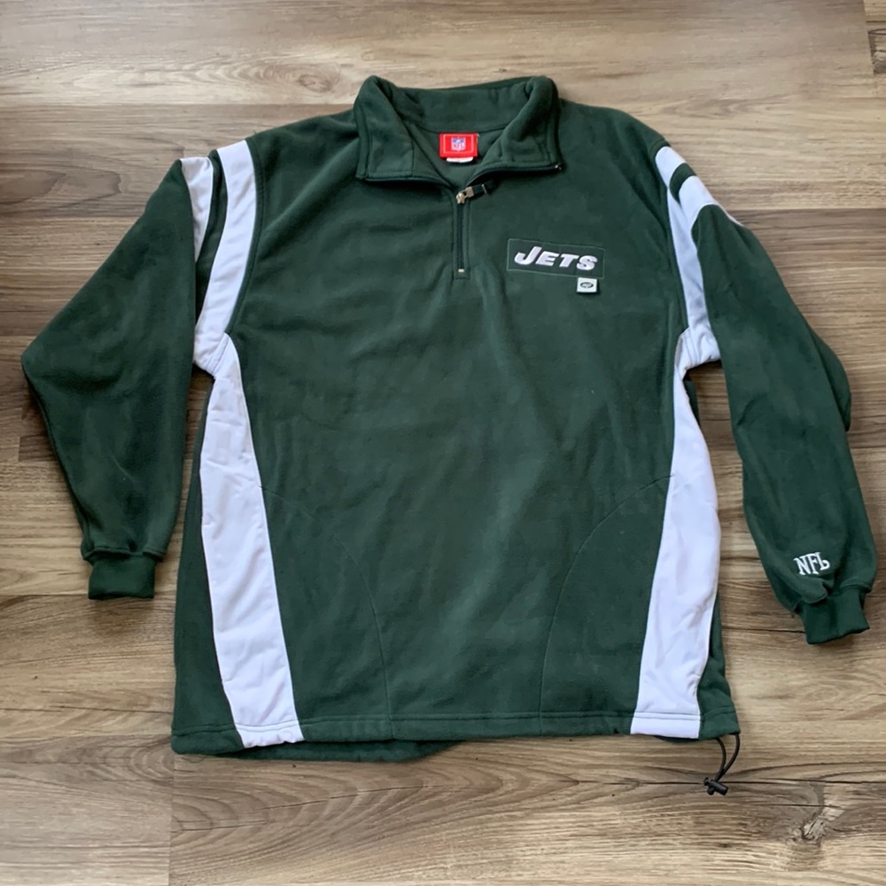 NFL NY JETS Football Fleece Green Pullover Jacket NYJETS L Large VF Imagewear